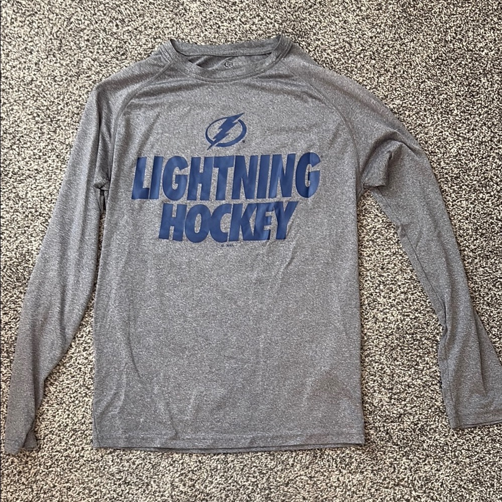 Tampa Bay Lightning Hockey Gray Long Sleeve Shirt